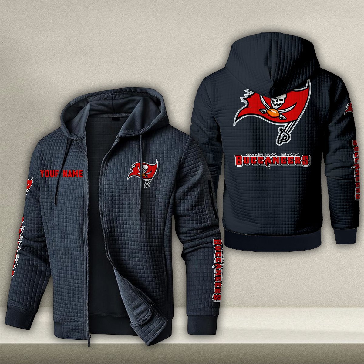 TB x NFL Quilted Zip Hoodie DatND DVT