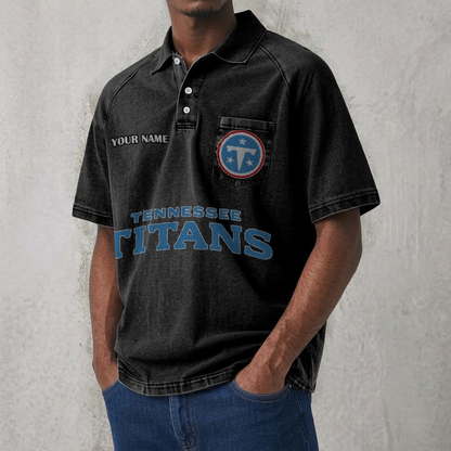 TEN x NFL Men's Distressed Turn-Down Collar Polo DATND TANTD 250526