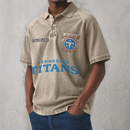 TEN x NFL Men's Distressed Turn-Down Collar Polo DATND TANTD 250526