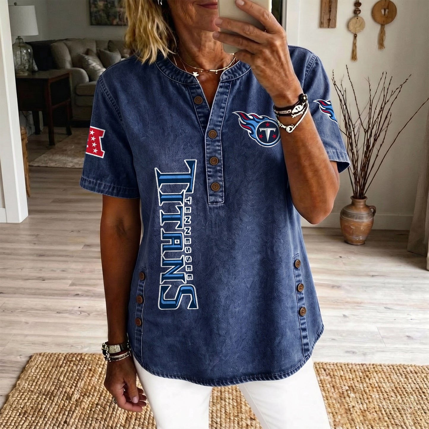 TEN x NFL Womenƒ??s Denim Casual Tops DATND LBN 190526