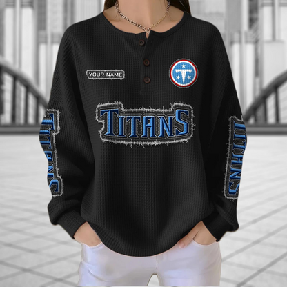 TEN x NFL Personalized Waffle Knit Henley Sweatshirt 2005 DatND DVT