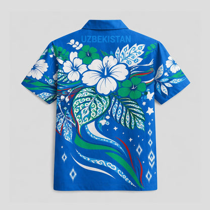 Uzbekistan World Cup 2026 Floral Hawaiian Shirt PVT02 DATND LBN 90526