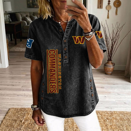 WAS x NFL Womenƒ??s Denim Casual Tops DATND LBN 190526