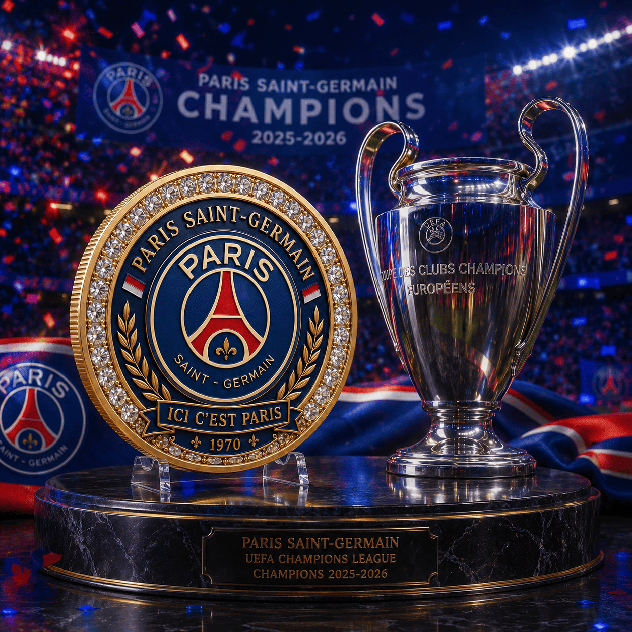 PSG Premium UEFA Champions League 2025/26 Commemorative Coin V1 DatND DVT