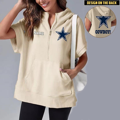 PREMIUM NFL X DC Short Sleeve Hooded Sweatshirt NDT LVH