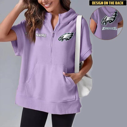 PREMIUM NFL X PE Short Sleeve Hooded Sweatshirt NDT LVH