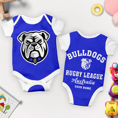 PREMIUM NRL X CB New Baby Romper Custom Name For Kids NDT LVH