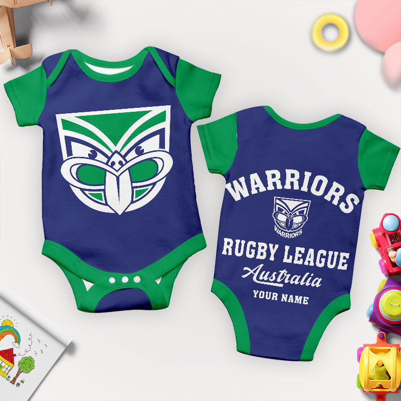 PREMIUM NRL X WAR New Baby Romper Custom Name For Kids NDT LVH