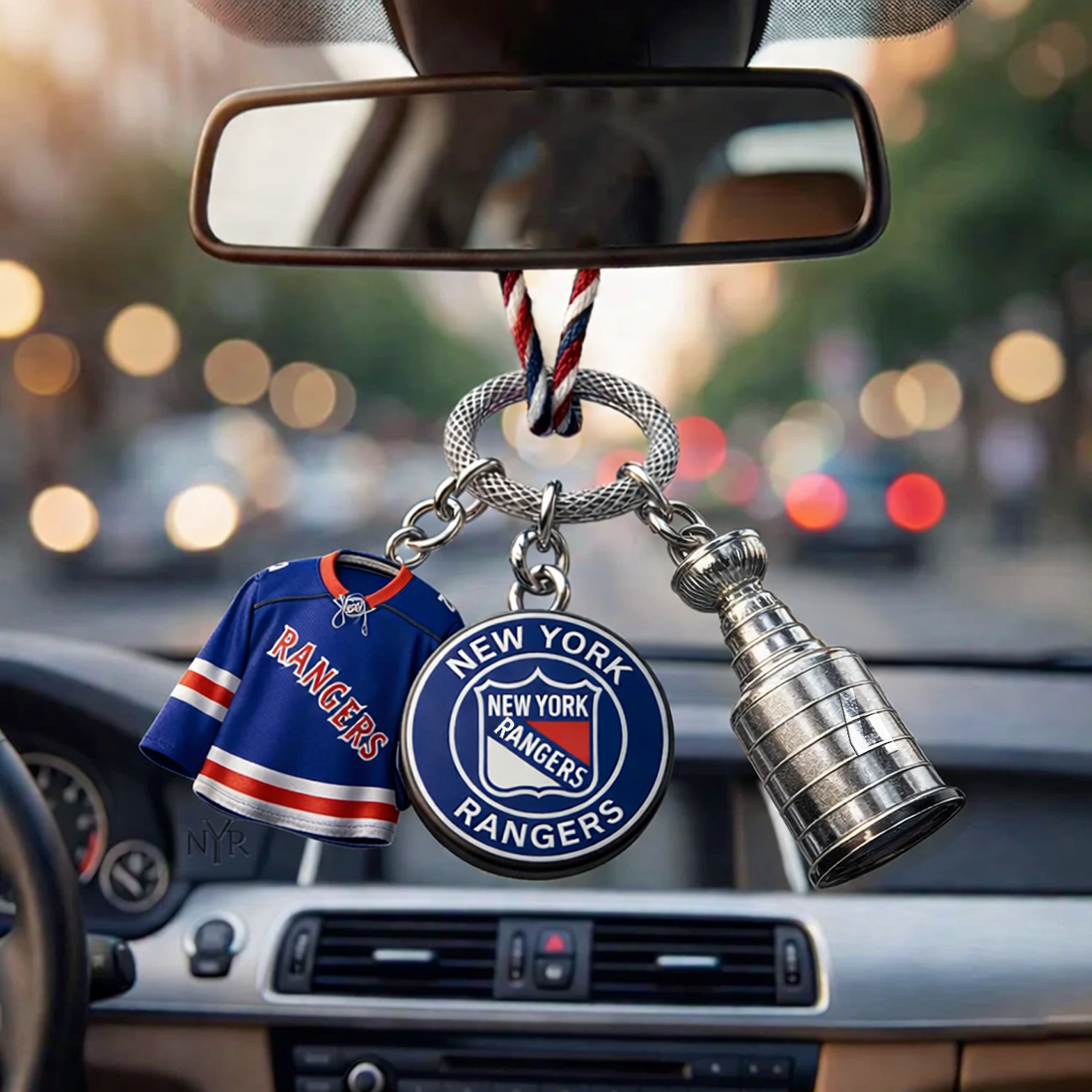Premium NYR x NHL Custom Jersey Logo Cup Car Charm DATND TANTD 250326