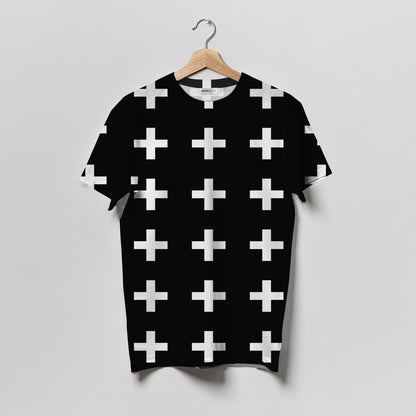 Swiss Cross Black Women T-Shirt | Custom Shirt | Printed Graphic Tees