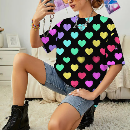 Heart Rainbow Women T-Shirt | Custom Shirt | Printed Graphic Tees