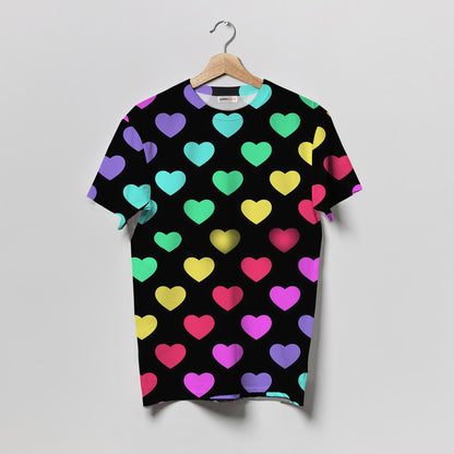 Heart Rainbow Women T-Shirt | Custom Shirt | Printed Graphic Tees