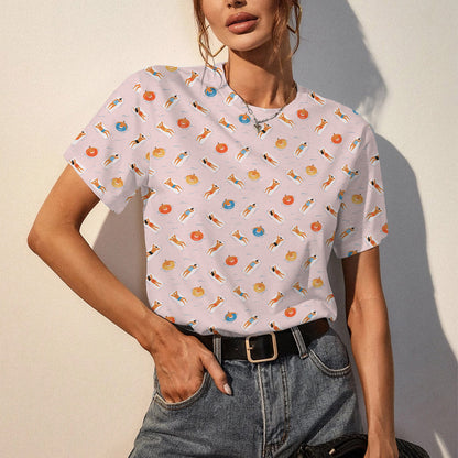 Swim On Pink Pattern Women T-Shirt | Custom Shirt | Printed Graphic Tees