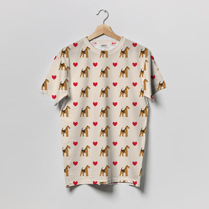 Airedale Terrier Heart Of Love Women T-Shirt | Custom Shirt | Printed Graphic Tees
