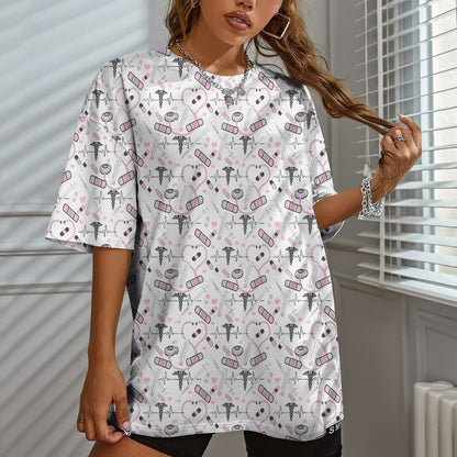 Heart Beating And Nurse Iteams Women T-Shirt | Custom Shirt | Printed Graphic Tees