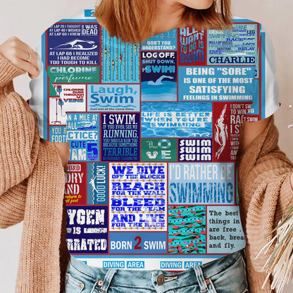 Swimming Women T-Shirt | Custom Shirt | Printed Graphic Tees