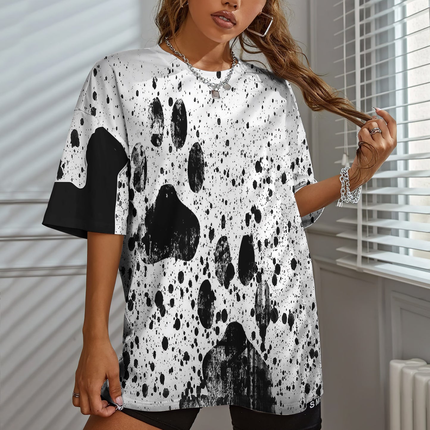 Dog Paw Print Women T-Shirt | Custom Shirt | Printed Graphic Tees