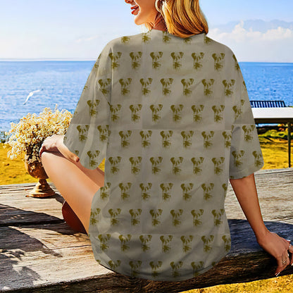 Airedale Terrier Brown Background Women T-Shirt | Custom Shirt | Printed Graphic Tees
