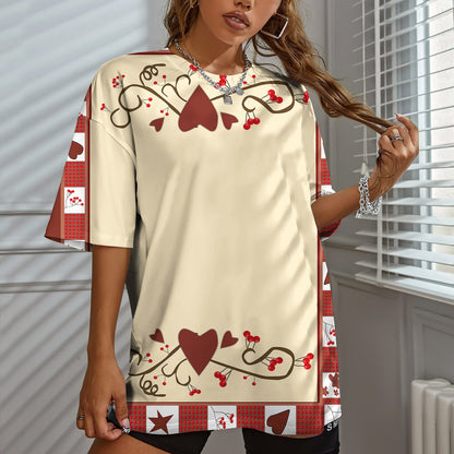 Heart And Berries Women T-Shirt | Custom Shirt | Printed Graphic Tees