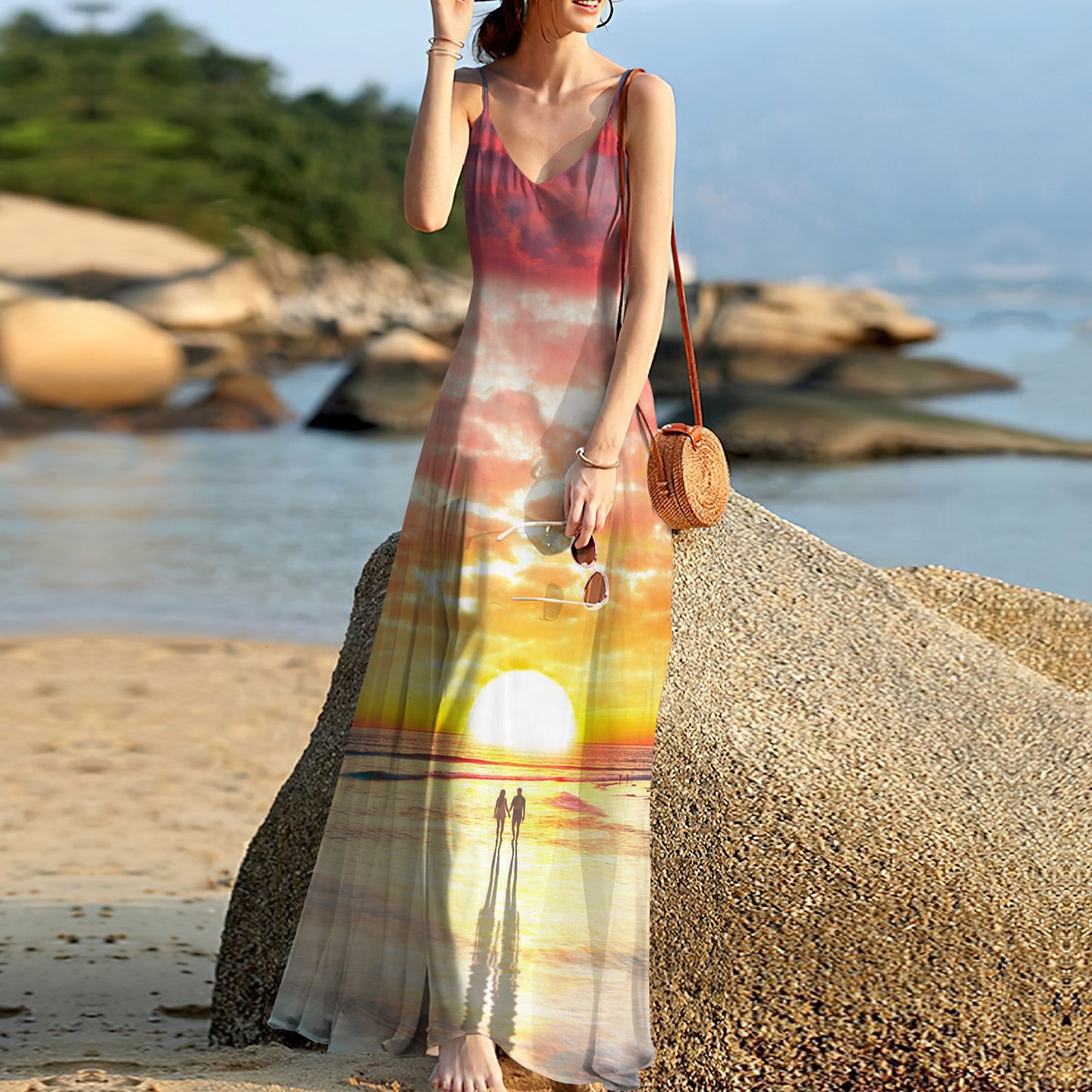 Beach Couple Sleeveless Maxi Dress | Women Summer Dress | Sundress