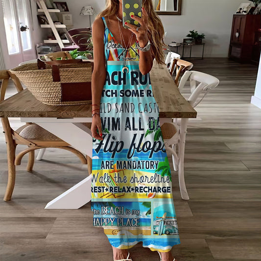 Beach Rules Sleeveless Maxi Dress | Women Summer Dress | Sundress
